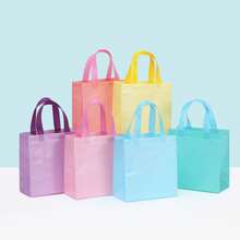 24/18/16/12/6pcs/Set Colorful Non-Woven Fabric Gift Bags With Handles, Suitable For Birthday Parties, Display Shopping And Party Supplies, Applicable For Weddings, Birthdays, Mother's Day, Spring Decorations, Small Gift Packaging