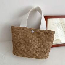 Bolsa de praia de palha com nome personalizado, estilo de praia minimalista, adequada para férias de verão na praia, deslocamento diário, personalização de nome bordado, adequada para festivais, aniversários, presentes de dia das mães