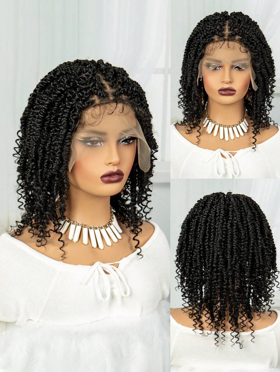 M MALAIKA 9*6 Lace Wig Spring Twist Square Parted Knotless Box Braided Lace Wigs For Women Synthetic 9*6 Lace Wig