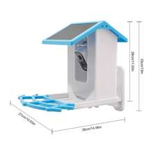 kangten Outdoor Solar Bird Feeder AI Bird Recognition With 4MP HD Camera Voice Prompt - Blue - View 2