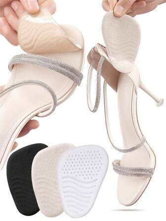 1 双防滑前掌垫脚跟垫高跟鞋凝胶水晶女式半垫半垫半码鞋垫抗痛耐磨