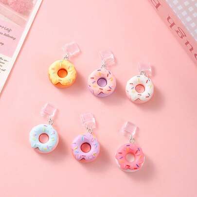 1 件逼真可爱多色双层奶油蛋糕防尘塞，树脂风格塞子适用于各种智能手机型号