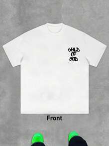 child of god  PSALM 23 T-Shirt Men's Y2K Style Graphic Cotton T-Shirt - Soft & Comfortable Crew Neck Short Sleeve Tee pwith Bold Portrait Print, Hip Hop Streetwear Fashion Top for All Seasons, Casual Streetwear | Round Neck Tshirt | Cotton Shirtp
