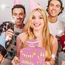 生日主题派对系列惊喜存钱罐，创意 - 粉色 - 查看 7