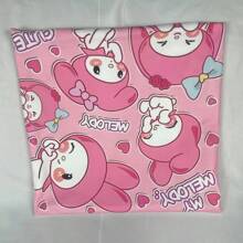 Sanrio 1 szt. Sanrio Kawaii Hello Kitty & Kuromi Poszewka na poduszkę z motywem, Sanrio Cartoon Peripheral Anime Poszewka na poduszkę, Z różową podstawą tworzącą słodką atmosferę, Jednostronny projekt, Super miękki materiał wygodny, Wystrój domu, Nadaje się do sypialni, sofy, samochodu, salonu, 50 cm * 50 cm, 45 cm * 45 cm, 40 cm * 40 cm