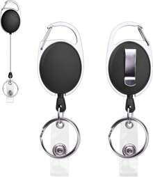 Ensemble de 40 Porte-clés Rétractables pour Cartes ID & Clés – Mousqueton & Clip Ceinture, Parfait pour Bureaux et Contrôle d'Accès