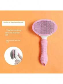 1 PIEZA Cepillo quitapelo de gato, peine quitapelo de mascota, peine antideslizante de acero inoxidable para perros, accesorios para gatos
