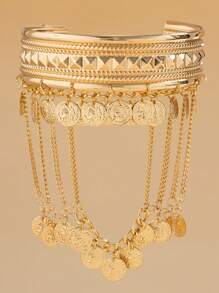 أسوارة جديد للنساء بتصميم أنيق متعدد الأغراض للاستخدام اليومي والشارع بشكل ورق الشجر ومعلقات شرائط سلسلة