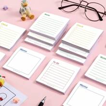 1pc/4pcs Time Management Efficiency Memo Sticky Notes 3"X3" - 50 Sheets Per Pad - Desk Accessories For School, Office And Home - Ideal Gift For Teachers, Women And Colleagues,School Supplies,Back To School