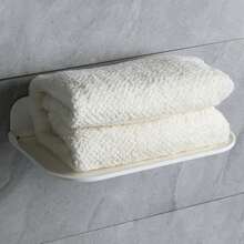 1 件可折叠浴室壁挂式毛巾架，防锈免钻毛巾架淋浴架家居浴室装饰 - 白色 - 查看 1