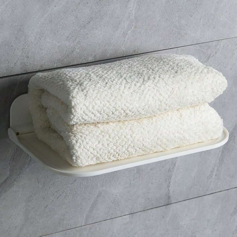 1 件可折叠浴室壁挂式毛巾架，防锈免钻毛巾架淋浴架家居浴室装饰 - 白色 - 查看 1