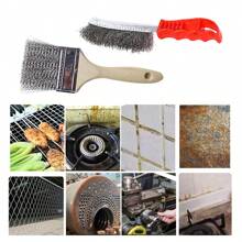 2 件不锈钢清洁刷，适用于汽车、车间、小工具、键盘清洁 - 灰色 - 查看 5