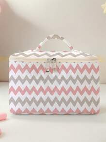 1pc/4pcs Striped Pattern Printed Large Capacity Makeup Bag Set, Portable Cosmetic Storage Box, Travel Toiletry Bag, Suitable For Beach, Swimming Pool, Swimwear And Travel Storage - Multicolor - View 11