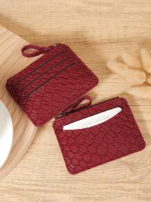 Burgundy Bag Charry Red Bag Wine Red Bag, Elegant Wine Red Two-Tone Premium Leather Women's Slim Wallet With Embossed Texture And Smooth Finish, Multi-Functional Card Storage, Zippered Coin Compartment, And Snap Closure - Scratch-Resistant Hardware