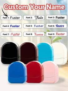 1 pieza Sello de firma de metal personalizado con nombre y cuerda, sellos de nombre de unicolor personalizados, sello de nombre autohincado personalizado DIY, sellos para firmar el nombre, a prueba de agua, invitaciones, el diseño se puede personalizar, regalo de aniversario, regalo de cumpleaños, Día de San Valentín - Estilo A - Ver 3