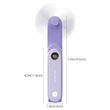 SWEETFULL tragbarer Handventilator mit LED-Anzeige, 2-in-1 persönlicher faltbarer USB-aufladbarer Handventilator & Taschenlampe zum Reisen, für Wimpern, süßer kleiner Taschenventilator für Frauen, Mädchen