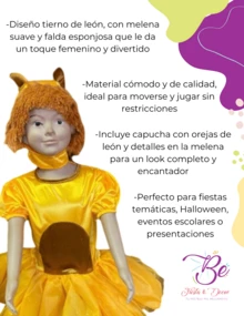 Disfraz Leona Infantil Festival Primavera Carnaval Escuela - Amarillo - Ver 2