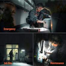 2500LM Bright LED Work Light, 5200mAh Rechargeable Magnetic Underhood Work Light With Hooks, For Car Repairing, Inspection, Garage, Emergency - default - View 7