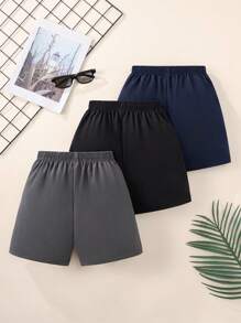 Tween Boy Street Casual Embroidered Zipper Pocket Cargo Shorts, 3 Piece Set - Multicolor - View 2