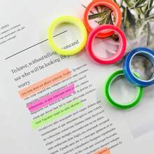 5/10 Stücke Highlighter Klebeband, transparente Markierungsaufkleber, abnehmbare fluoreszierend farbige Etiketten für den Unterricht, fluoreszierendes Indexband für Notizbücher, 10 Farben, je 16 Fuß pro Rolle
