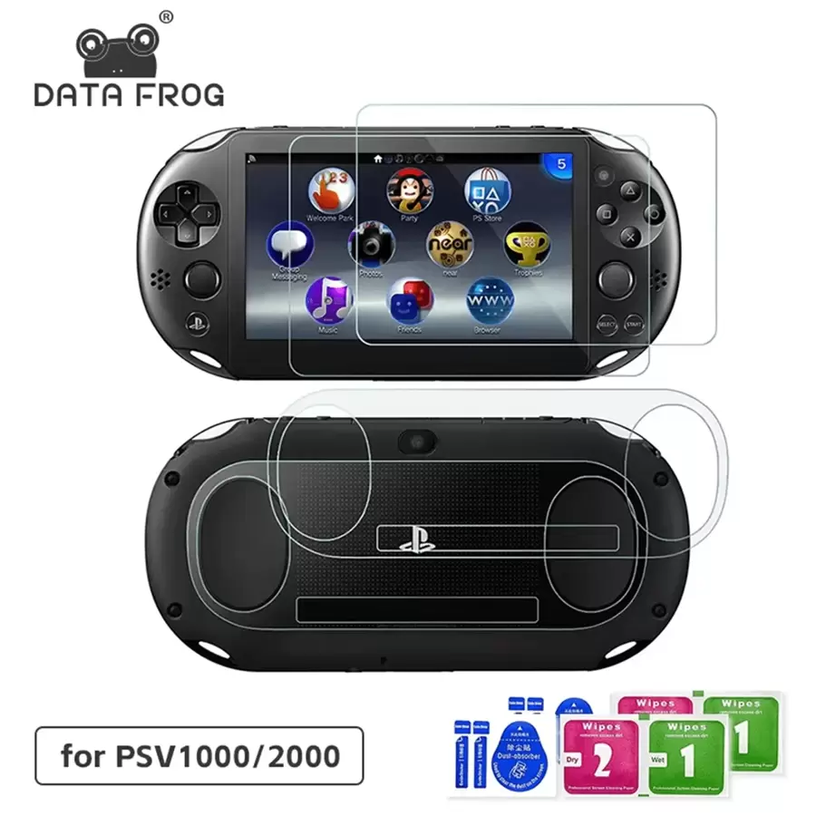 Protector de pantalla DATA FROG de vidrio templado transparente y de alta definición completa para PSV 1000 PS Vita y PSV 2000, película protectora