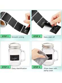 100pcs Reusable Blackboard Labels Stickers Suitable For Kitchen, Storage, Boxes, Jars, Party, Decoration, Craft Room, Wedding, Storage, Art Design Blackboard Stickers Gifts Birthday Graduation Room Decor Home Decor Wall Decor Bathroom Decor Bedroom Decor Room Decoration Stuff Living Room Decor House Decor Home Decor Living Room Wall Art Wall Paper Wallpaper Wall Stickers Wall Sticker