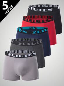 5pcs/Pack Teen Boy Solid Low Rise Briefs