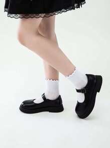 3 Pairs Mesh Princess Ruffles Mid-Calf Socks, Comfortable Breathable School Socks For Kids, Spring/Summer