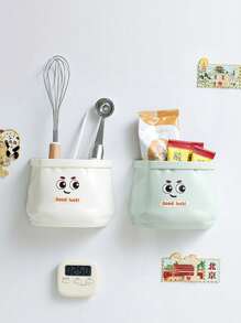 1pc Creative Refrigerator Magnetic Storage Box Kitchen Storage Punch-Free Wall-Mounted Refrigerator Outside Magnetic Multifunctional Shelf. Best Gifts Valentine Day Birthday Kitchen Decor - Multicolor - View 4