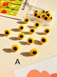 20pcs/Box Mixed Color Flower Shaped Thumbtacks, Soft Cork Wall Decor Pins