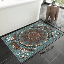 [Crystal Velvet 700g/㎡ Point-Printed Bottom, 5mm Thick] 1pc Bohemian Style Solid Color Area Rug, Soft Non-Slip Washable Carpet Suitable For Living Room, Bedroom, Kitchen, Office, Home Decor, Large Classroom Rug, Geometric Washable Rug