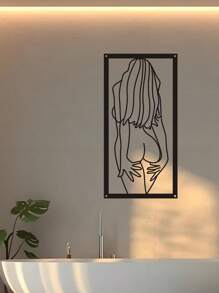 1 件女性身体形状金属墙饰、浴室墙壁装饰、金属线艺术、卧室墙壁雕塑、家居装饰 - 彩色 - 查看 6