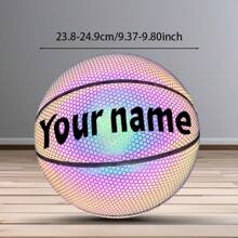 1pc Customized Personalized Engraved Gift, Customizable Name Logo Signature Gift For Men & Women, 7# Ball, Reflective Basketball, Home Decor Gift, Christmas Gift, Birthday Gift For Boyfriend/Girlfriend, Anniversary Pet Gift, Wedding Gift, Valentine's Day Gift, Personalized High-End Art Gift, Party Favor - Black Reflective Basketball - View 4
