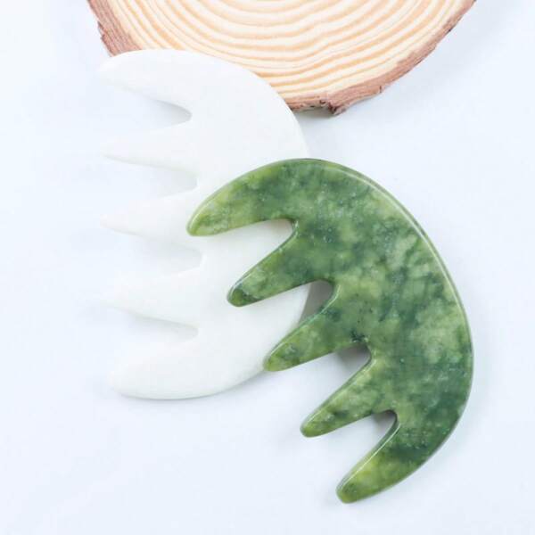 1 Pc Natural Stone Massage Comb, Guasha Scraping Scalp Comb, Multi-Functional Handheld Head Massage Tools, Meridians Massager For Head Caring, Relaxation,Beauty,Skin Care Products,Spa,Self Care,Skin Care Tools,Face Care,Esthetician Supplies,Massage,Face Massage Tool,Face Roller