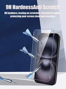 3pcs/Pack High Quality Glass Screen Protector, Scratch & Crack Resistant, Crystal Clear, Excellent Defense Without Affecting Touch Response, Easy To Apply, Compatible With IPhone - Clear - View 2