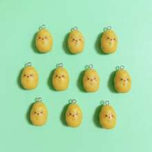 10pcs 3D Realistic Mini Potato Decoration Suitable For DIY Jewelry Making Such As Pendant, Earrings, Necklace, Bracelet, Keychain, Bag Charms, Resin Craft Parts & Accessories - Mixed 3D Miniature Potatoes - View 5