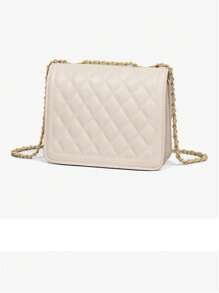 Women's Shoulder Bag Embroidery Line Versatile Crossbody Bag - Beige - View 2