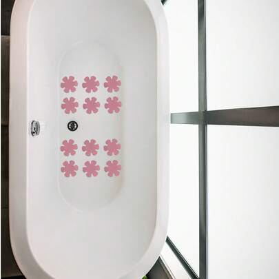 10 miếng dán chống trượt họa tiết hoa trên sàn nhà, tối giản và tiện dụng, trang trí phòng tắm gia đình đa năng cho mùa thu, trở lại trường học