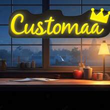 1pc Customized Split Neon Sign Single Row Single Line With Crown-Shaped Luminous Neon Sign Is Suitable For Home Decoration, Bookstore Decoration, Cafe Decoration, Restaurant Decoration, Garden Decoration, Party Decoration, Etc. - Multiple Colors and Styles - View 3