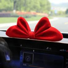 1件蝴蝶結造型方向盤中控飾品，汽車出風口與儀表板裝飾品（含2片雙面膠帶） - 紅色 - 查看 11
