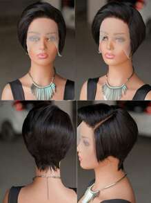 Perruques de cheveux courts pour femmes Perruque de front de dentelle de 13x4x1 pour coupe pixie courte droite et carré. Densité de 150 %. Perruque carré pixie court