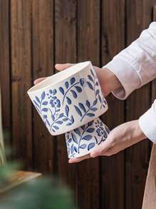 蓝柳兰花种植器中国陶瓷花瓶，适合蝴蝶兰 - 青花瓷 - 查看 5