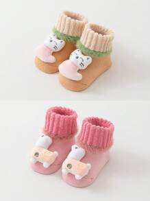 2 Pairs Soft & Breathable Newborn Socks, Thin Summer Baby Socks Anti-Slip For Toddlers Learning To Walk, Ultra-Thin Silk Infant Socks - Multicolor - View 17