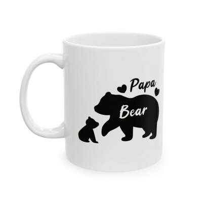 Taza Papabear – Regalo para Papá Oso – 11oz Perfecta para Café y Té – Idea Especial para el Día del Padre, Cumpleaños o Navidad