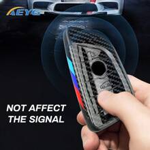 1pc Carbon Fiber Style Car Key Fob Cover Case, Fit For BMW 1 3 4 5 7 8 Series X1 X2 X3 X5 X6 X7 M3 M5 M6 M8