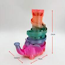 Modelo de hucha de elefante decorativa con impresión 3D en degradado iridiscente lindo - Hucha de elefante para guardar monedas, decoración de sobremesa interior para el hogar