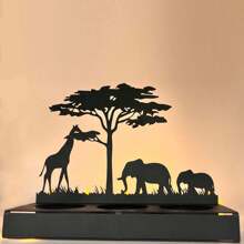 1pc Metal Animal Candle Holder, Creative Animal Silhouette Design, Christmas Table Sculpture Decor, Romantic Nighttime Home Decoration, Suitable For Christmas, Wedding, Housewarming, Friends' Wedding, Mother's Day Gift
