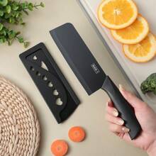 Black Five-Piece Stainless Steel Kitchen Knife Set With Knife Sheath, Household Chef Knives For Dormitory, Baby Food, Fruits