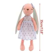 Customized Embroidered Text Plush Rabbit Doll - The Rabbit's Ears Can Be Customized With Embroidered Text/Names On Single Or Both Ears. Great Back-To-School Gift, Rabbit Dressed In A Dress, Decorative Rabbit, Gift For Girlfriend, Child's Birthday, Newborn, New Mom, Anniversary, Party Decor