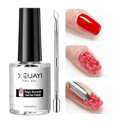 XEIJAYI Magic Gel Solvente Per Unghie E Kit Push In Acciaio - Rimozione Facile E Veloce Dello Smalto Gel